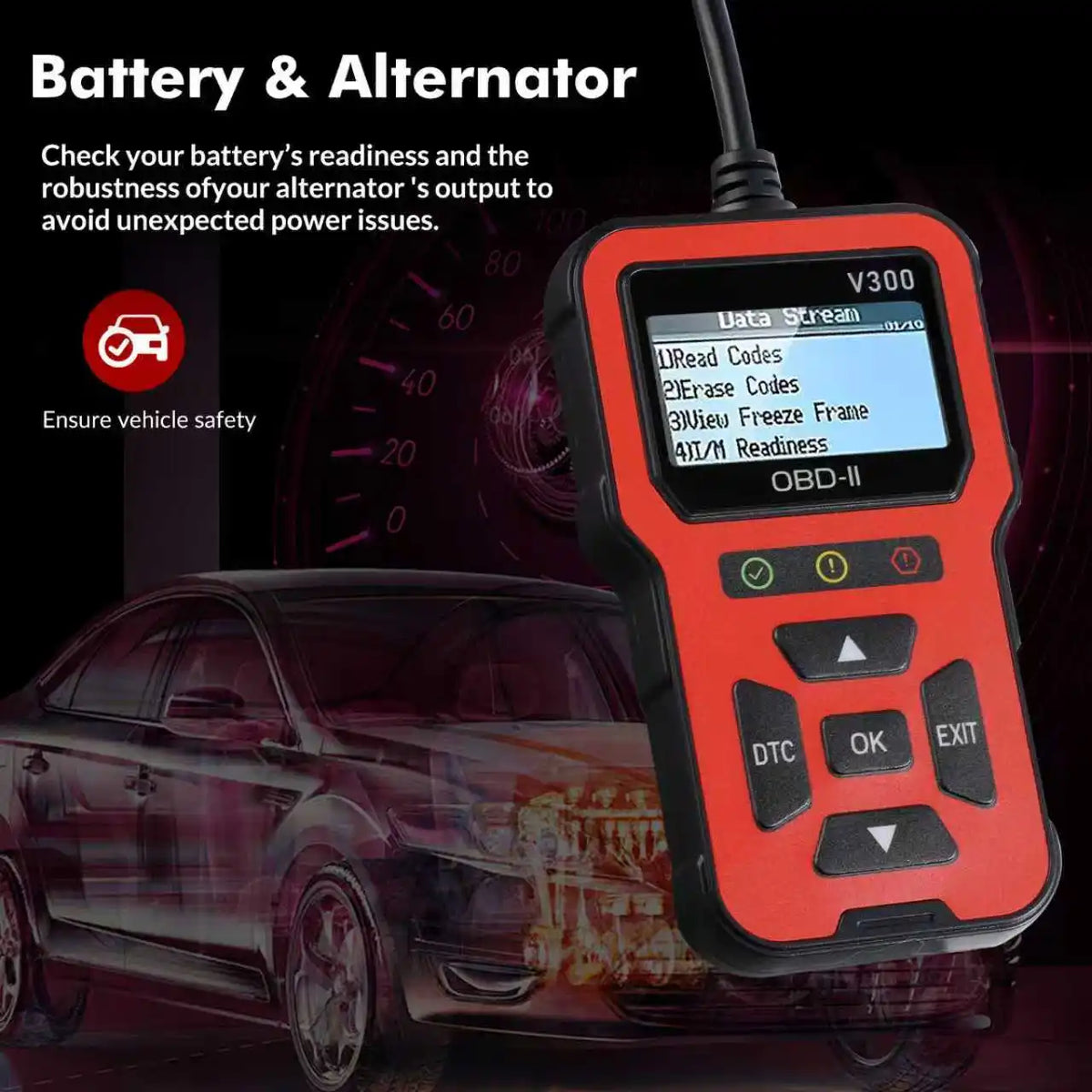 V300 OBD Scanner Car Diagnostic Tool With Color Screen Code Reader