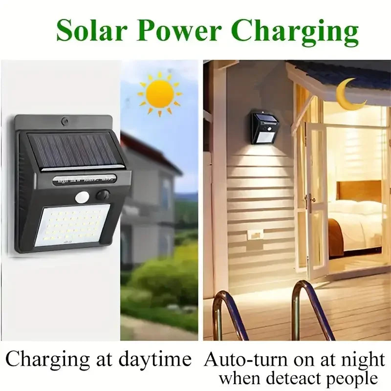 SZRSTH IP45 Solar Outdoor Lights Motion Sensor Security LED