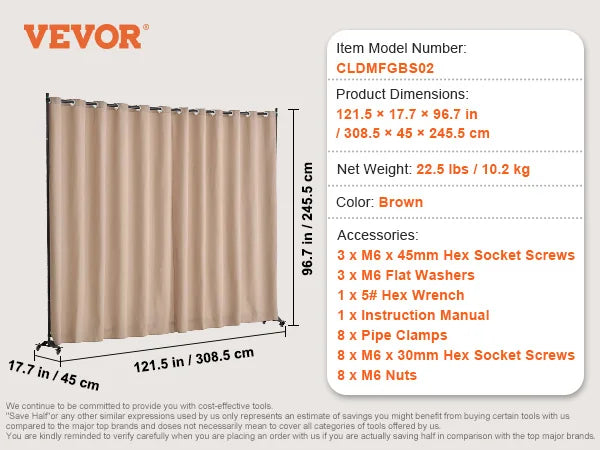 SucceBuy Modern Fabric Room Divider With Folding Privacy Screen