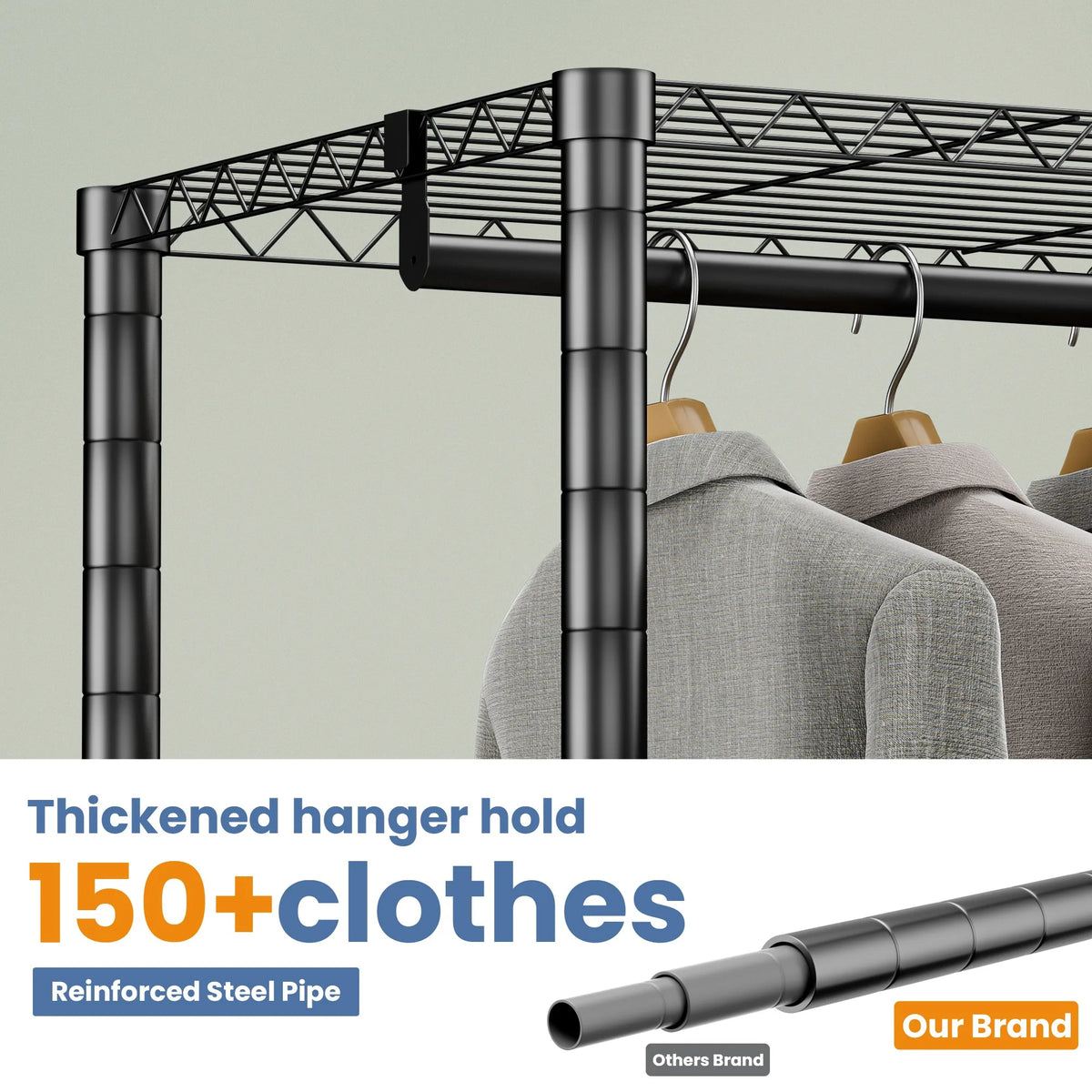 Heavy Duty Metal Freestanding Clothes Rack And Closet Storage Organizer