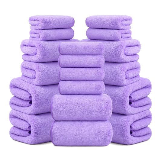 Ultra Soft Microfiber Bath Towel Set With Washcloths
