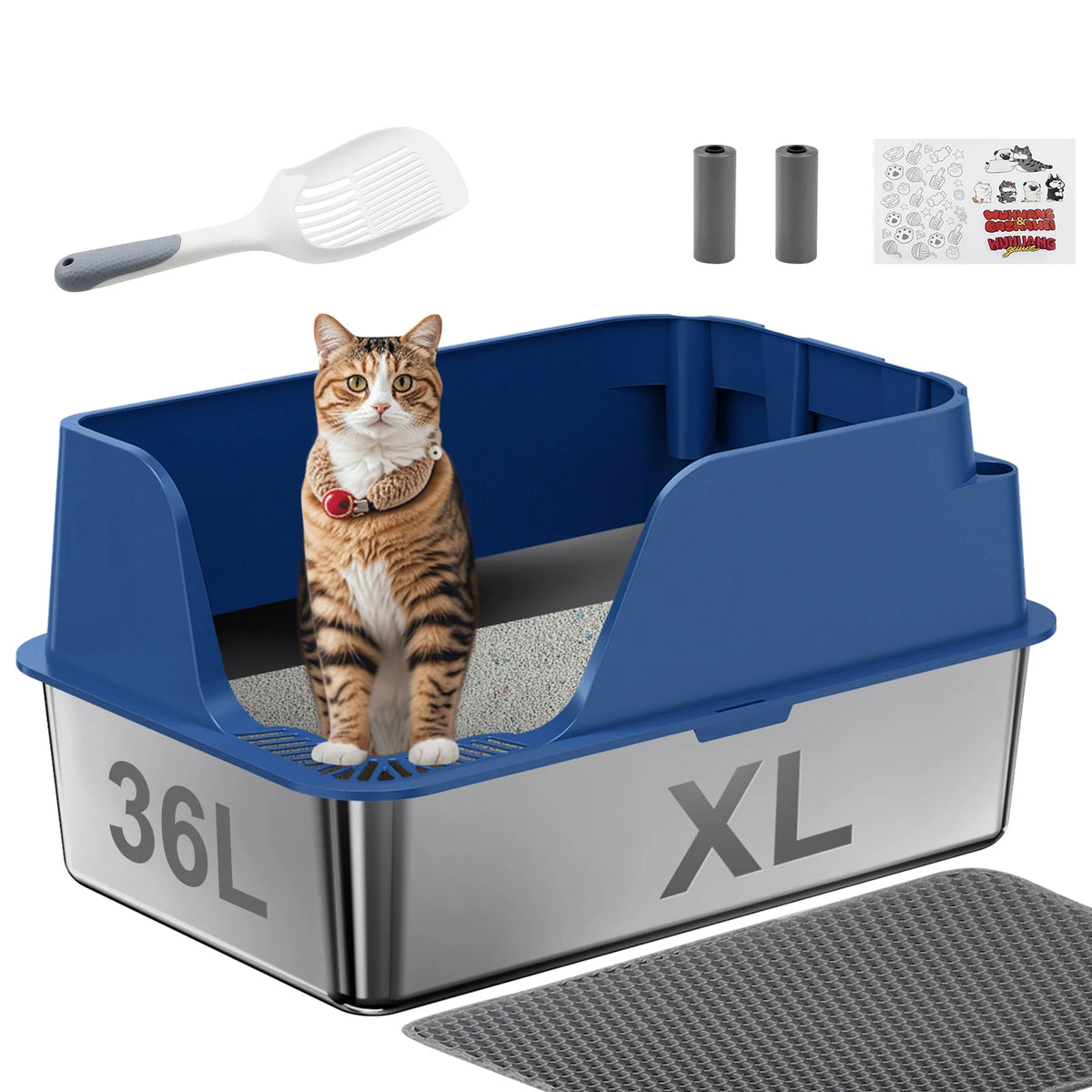 Stainless Steel Cat Litter Box With Leak Proof Splash Proof Design