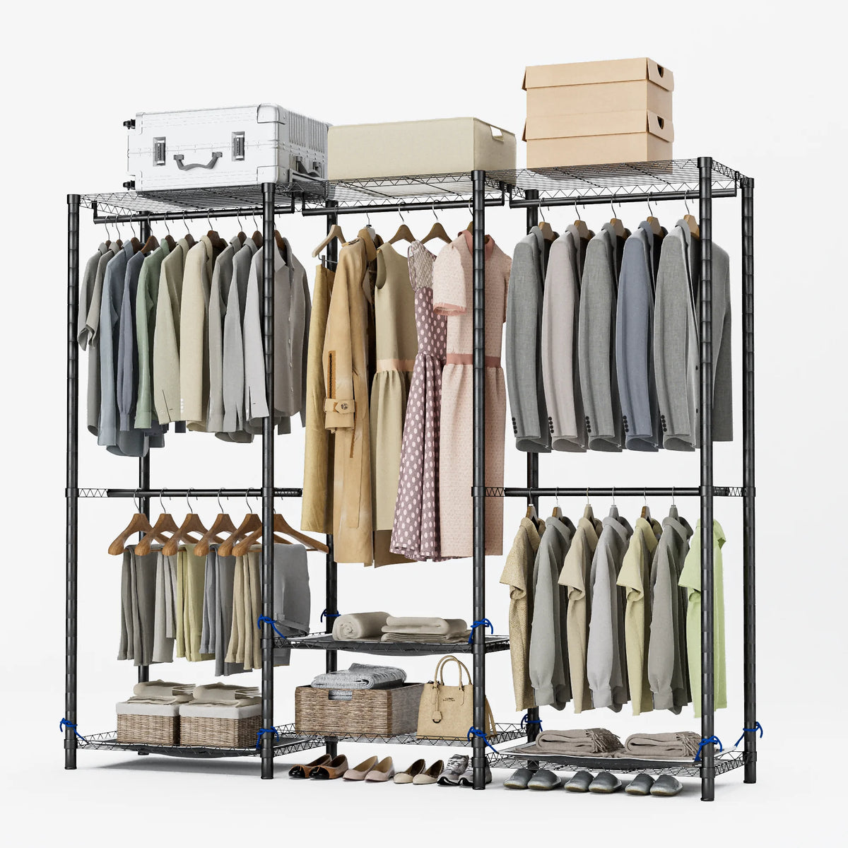 Heavy Duty Metal Freestanding Clothes Rack And Closet Storage Organizer