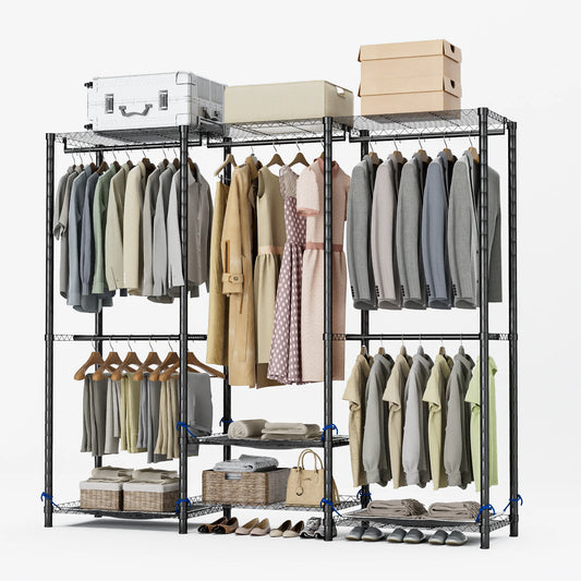 Heavy Duty Metal Freestanding Clothes Rack And Closet Storage Organizer