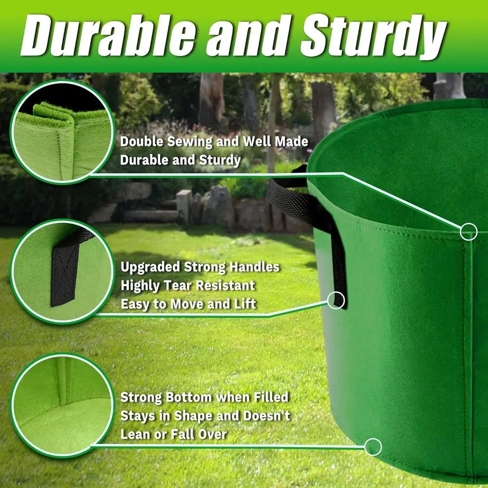 Breathable Fabric Grow Bags With Handles For Outdoor Gardening