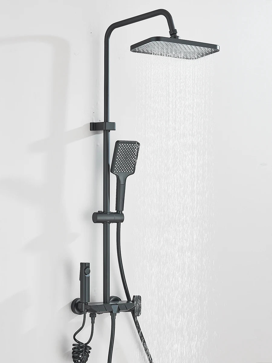 Quyanre 4 Way Piano Shower System With Rain Shower Bidet