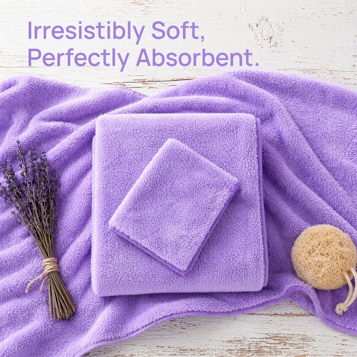 Ultra Soft Microfiber Bath Towel Set With Washcloths