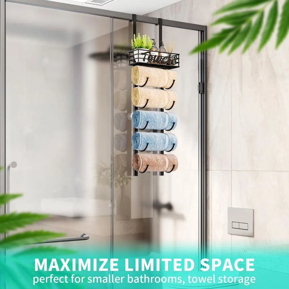 NBVCX 6 Tier Over Door Towel Storage Organizer Wall Mount