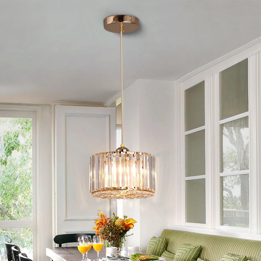 GreeLustr Modern LED Pendant Light Crystal Chandelier Ceiling Lamp