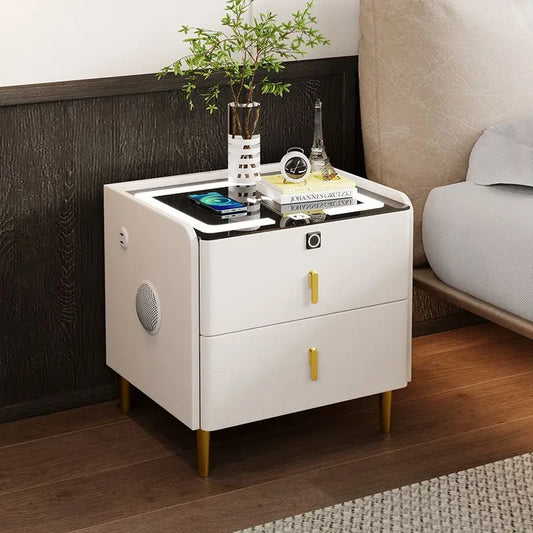 MoYu Smart Wood Nightstand With Integrated Charging And Speaker
