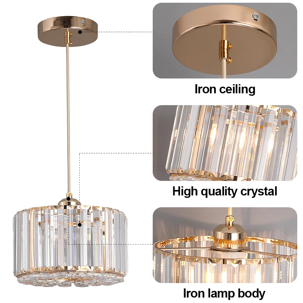 GreeLustr Modern Pendant Light Chandelier Led Crystal Ceiling Lamp