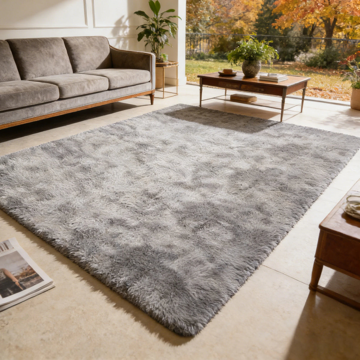 Ultra Soft Fluffy Shag Area Rug For Living Room Decor
