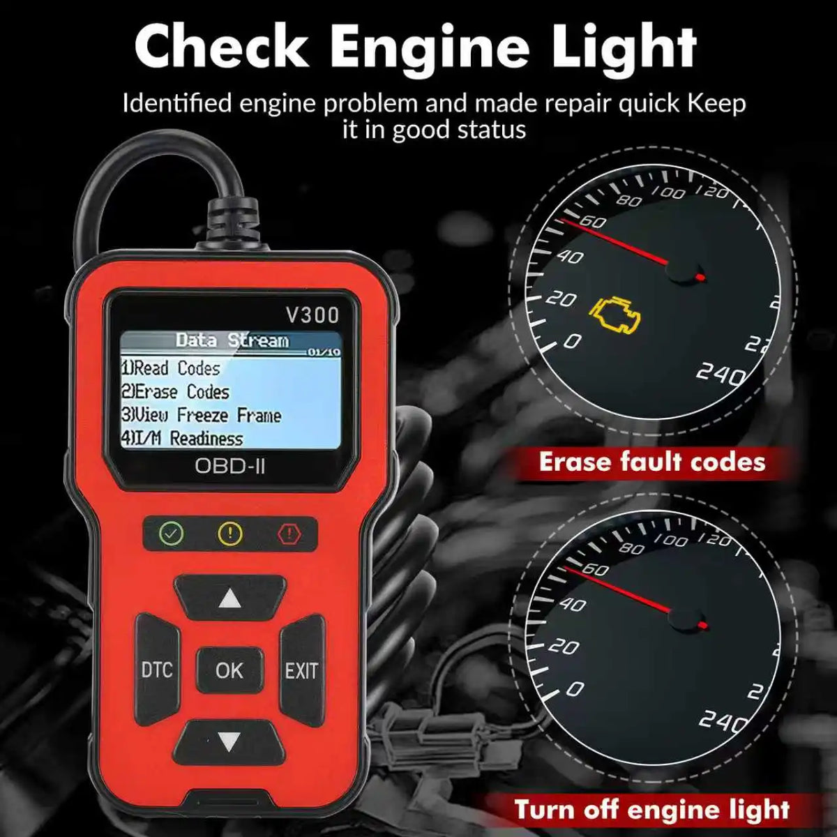 V300 OBD Scanner Car Diagnostic Tool With Color Screen Code Reader