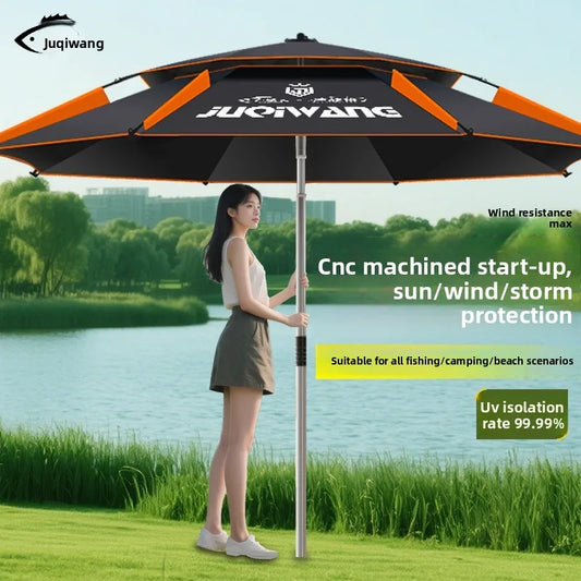Outdoor 360 Rotatable Fishing Umbrella Waterproof Sunshade For Camping