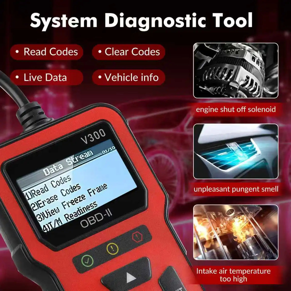 V300 OBD Scanner Car Diagnostic Tool With Color Screen Code Reader