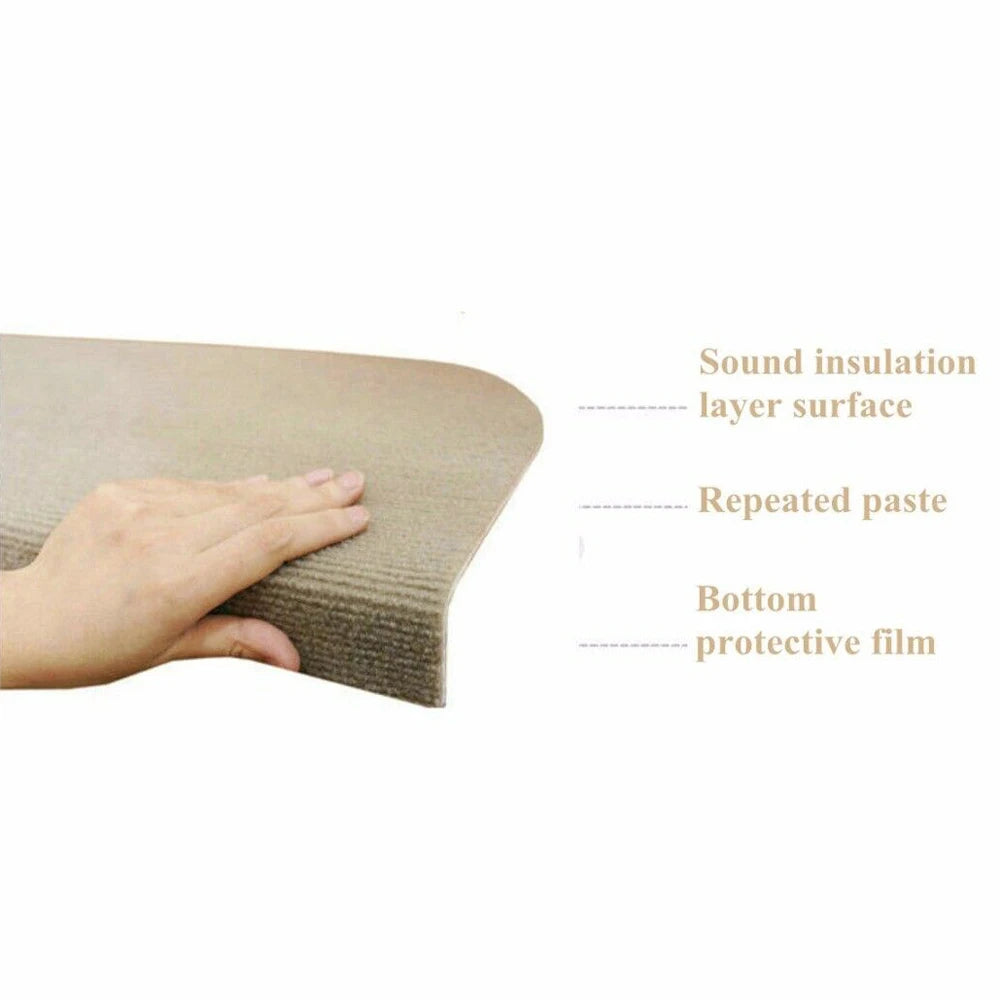 Bymaocar Non Slip Polyester Carpet Stair Treads Set