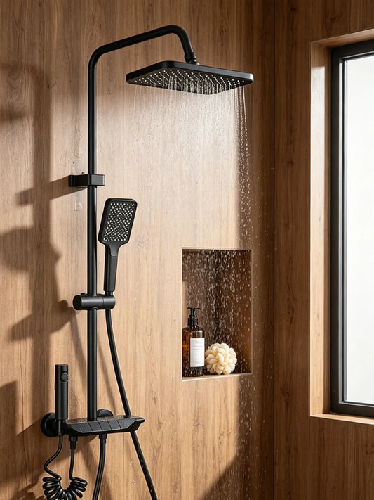 Quyanre 4 Way Piano Shower System With Rain Shower Bidet