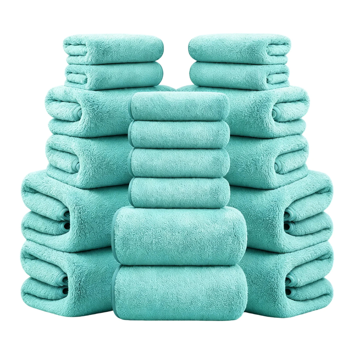 Ultra Soft Microfiber Bath Towel Set With Washcloths