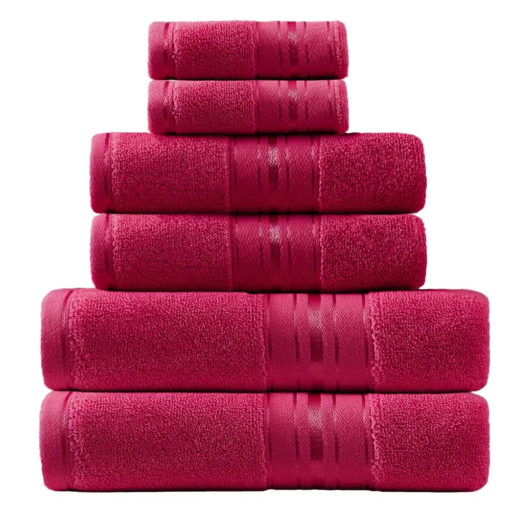 Turkish Cotton Bath Towel Set 6 Piece 600 GSM Premium